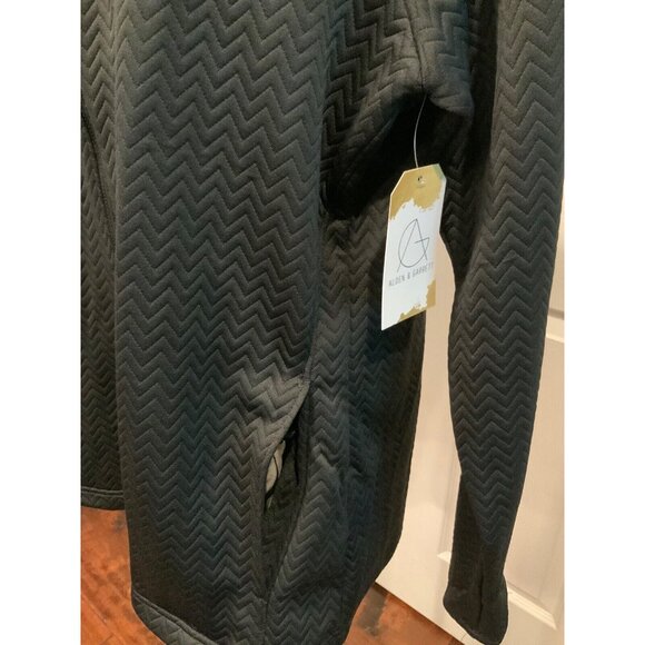 Adidas Black Chevron Embroidered Textured Zip-Up Jacket, Size 2XL - Picture 4 of 8